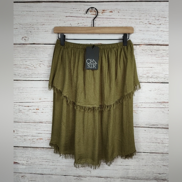 CHASER Strapless Fringed Ruffle Top - Picture 1 of 5